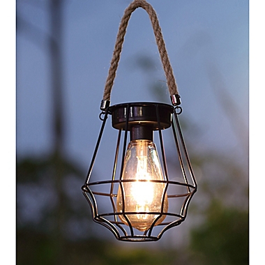 Destination Summer Solar Cage Lantern Light in Black. View a larger version of this product image.