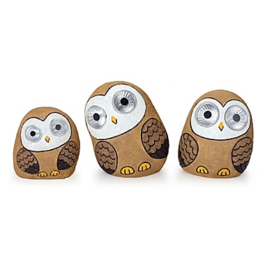 Destination Summer Solar Owl Family Lights (Set of 3). View a larger version of this product image.
