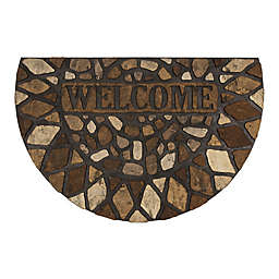 Mohawk Home Stone City Recycled Rubber Doormat Slice in Brown