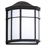 JONATHAN Y Henry Outdoor Frosted Sconce Light in Black