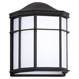 JONATHAN Y Henry Outdoor Frosted Sconce Light in Black