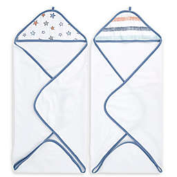 aden + anais® Essentials Hit The Road 2-Pack Hooded Towels in Blue