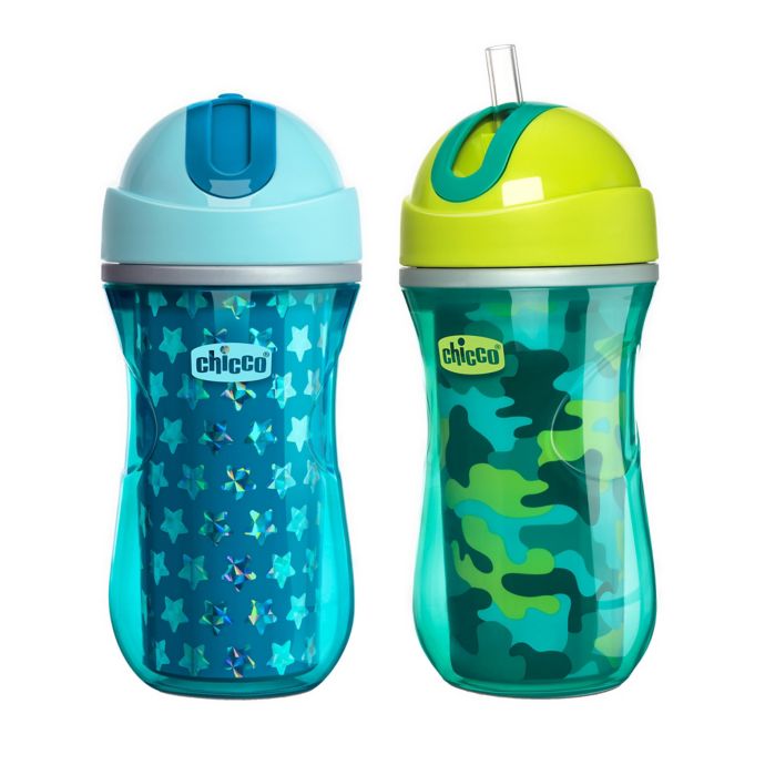 Chicco 2 Pack 9 Oz Insulated Flip Top Straw Sippy Cup Buybuy Baby