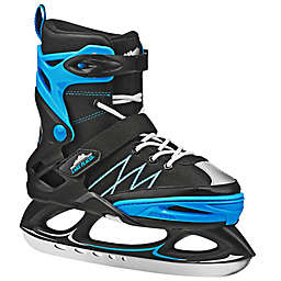 Monarch Boy's Size 11-2 Adjustable Ice Skates in Black/Blue
