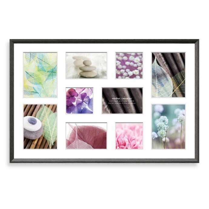 Swing Design Sutton 10Photo Collage Mat in Charcoal Bed Bath and