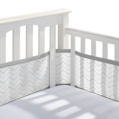 grey mesh crib bumper