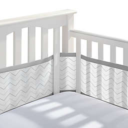 BreathableBaby® Breathable Mesh  Chevron Crib Liner in Grey
