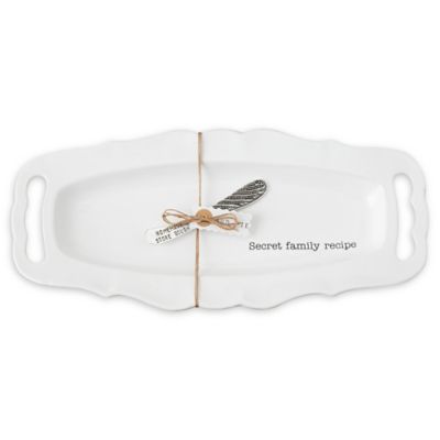 Mud Pie Cottage on the Coast Hostess Ceramic Rectangle Tray Kitchenware Set of 2 