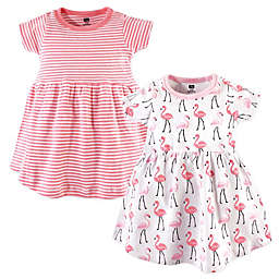 Hudson Baby® 2-Pack Flamingos Casual Dress in Pink/White