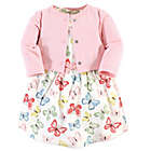 Alternate image 0 for Touched by Nature&reg; Size 4T 2-Piece Butterflies Organic Cotton Dress and Cardigan Set in Pink