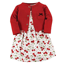 Hudson Baby® Size 18-24M 2-Piece Cherry Dress and Cardigan Set in Red