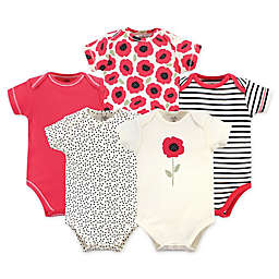 Touched by Nature 5-Pack Poppy Organic Cotton Bodysuits