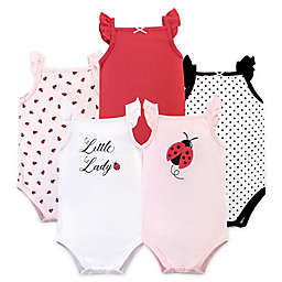 Hudson Baby® 5-Pack Ladybug Sleeveless Bodysuits in Black