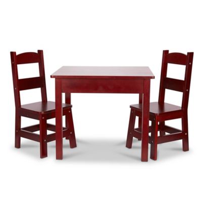 melissa & doug wooden table and 2 chairs set