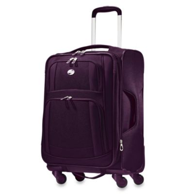 american tourister purple carry on