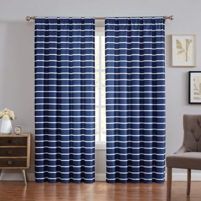 Truly Soft&reg; Maddow Stripe 2-Pack  Drape Set in Navy