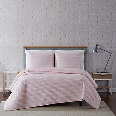 Truly Soft&reg; Maddow Stripe 2-Piece Twin XL Quilt Set in Blush. View a larger version of this product image.