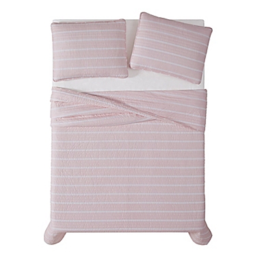 Truly Soft&reg; Maddow Stripe 2-Piece Twin XL Quilt Set in Blush. View a larger version of this product image.