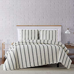Truly Soft® Millenial Stripe 3-Piece King Quilt Set in Ivory/Black