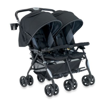 all black double stroller