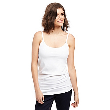 Motherhood Maternity&reg; Large Clip Down Nursing Cami in White. View a larger version of this product image.