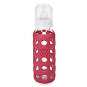 Lifefactory&reg; 9 oz. Glass Baby Bottle w/Silicone Sleeve in Raspberry
