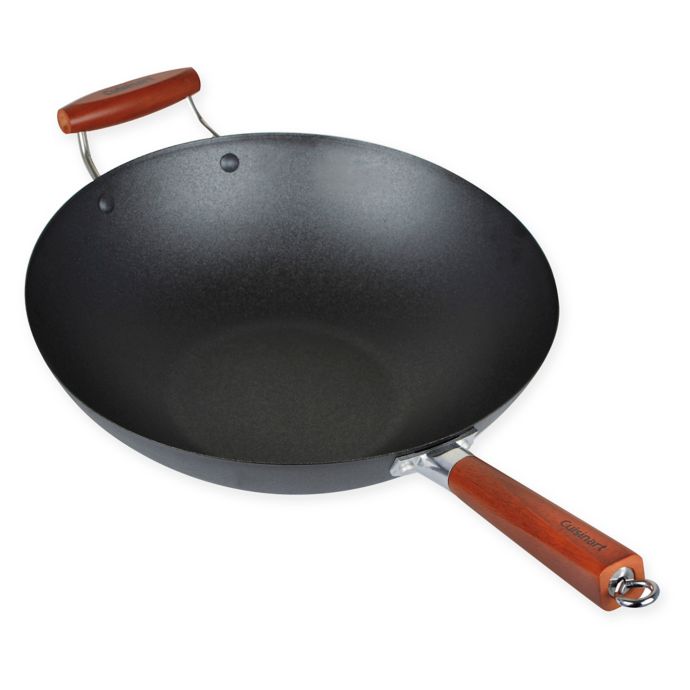 Cuisinart® 14Inch Carbon Steel PreSeasoned Wok with Helper Handle