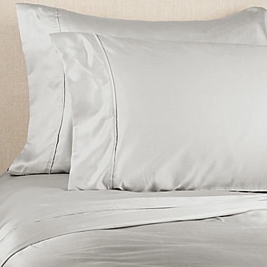 Brookstone&reg; BioSense&trade; 500-Thread-Count Lyocell Queen Sheet Set in Silver. View a larger version of this product image.