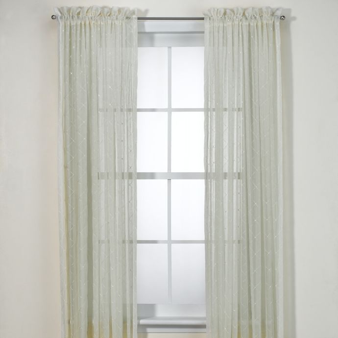 Diamante Window Curtain Panel In Ivory Bed Bath Beyond