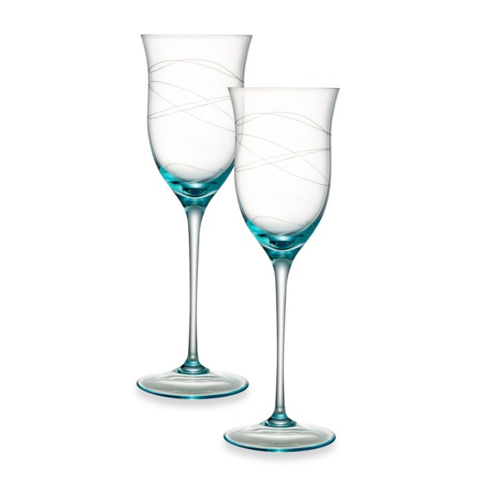 Nambe Motus 9Inch Blue Wine Glass Set of 2 Bed Bath & Beyond