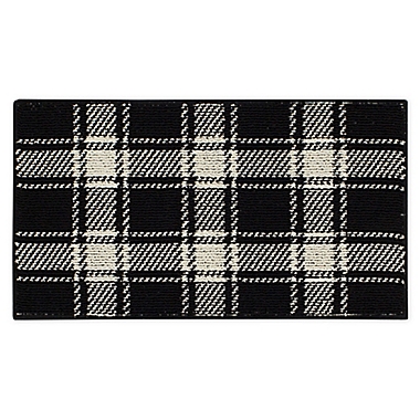 Bee &amp; Willow&trade; Plaid 1&#39;8 x 2&#39;10 Accent Rug in Black/Cream. View a larger version of this product image.