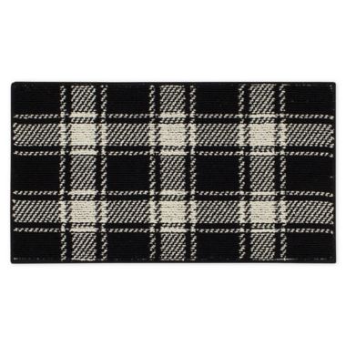 Bee &amp; Willow&trade; Plaid 1'8 x 2'10 Accent Rug in Black/Cream. View a larger version of this product image.