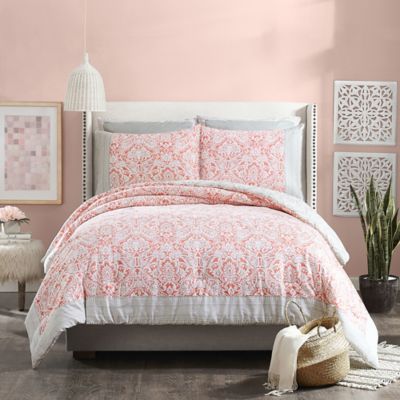 HollyHOME Solid Color Bed Quilt for Twin Size Bed Coral