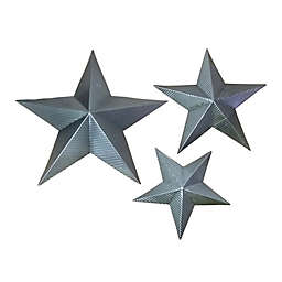 Bee & Willow™ Corrugated Iron Stars in SIlver (Set of 3)