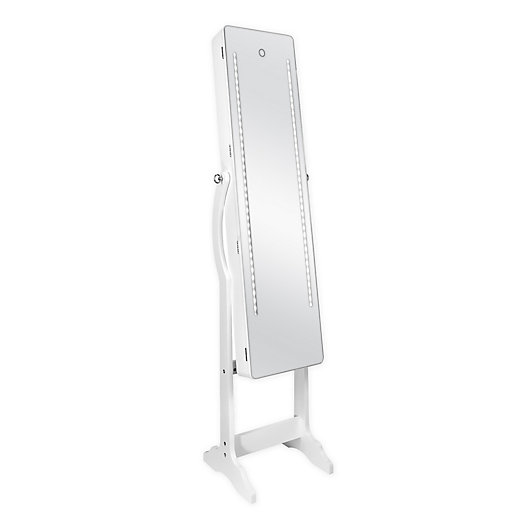 Alternate image 1 for Freestanding 15.7-Inch x 62-Inch Jewelry Armoire with LED Lights in White