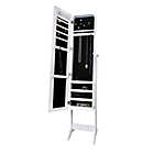 Alternate image 2 for Freestanding 15.7-Inch x 62-Inch Jewelry Armoire with LED Lights in White
