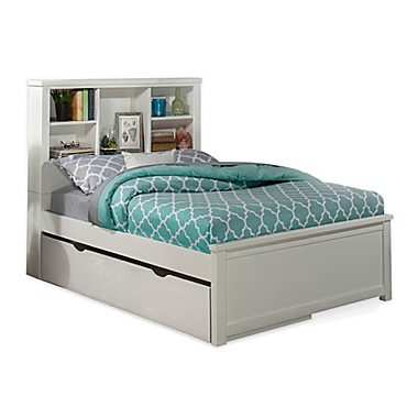 Teen Highlands Bookcase Bed, White Full Size Bookcase Bed With Trundle