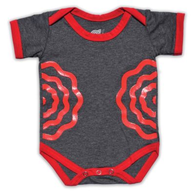 Grip-a-Baby&trade; Wavy Days Non-Slip Bodysuit in Charcoal/Red