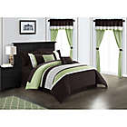 Alternate image 1 for Chic Home Katrein 20-Piece King Comforter Set in Green
