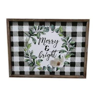 Sweet Bird & Co.&trade; Merry & Bright Gingham 15-Inch x 12-Inch Box Wall Art. View a larger version of this product image.