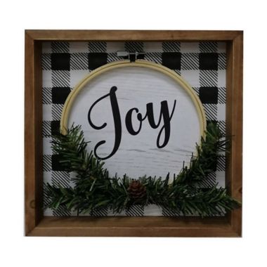 Sweet Bird &amp; Co.&trade; Joy Hoop Box 9.45-Inch Square Wood Wall Art. View a larger version of this product image.