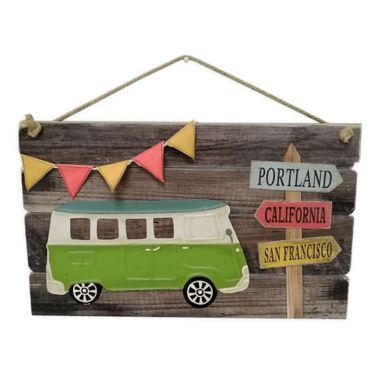 Sweet Bird & Co.&trade; Happy Campers Welcome 18-Inch x 11-Inch Wood Wall Art. View a larger version of this product image.