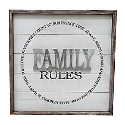 Sweet Bird & Co.™ Family Rules 18.5-Inch Square Wall Art
