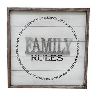 Sweet Bird &amp; Co.&trade; Family Rules 18.5-Inch Square Wall Art. View a larger version of this product image.