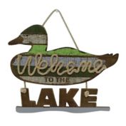 Sweet Bird & Co.&trade; Duck Call “Welcome to the Lake" 15.35-Inch x 12.5-Inch Wood Sign