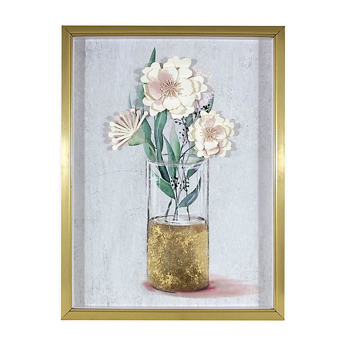 Dimensional Paper Flowers 9Inch x 11Inch Framed Box Wall