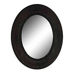 PTM Images Stately 22.13-Inch x 18.13-Inch Oval Wall Mirror in Natural Wood