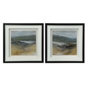 Modern Art Under Glass Shadow Box Art (Set of 2)