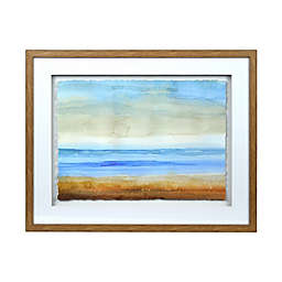 Watercolor Beach Scape 28-Inch x 22-Inch Shadow Box Wall Art