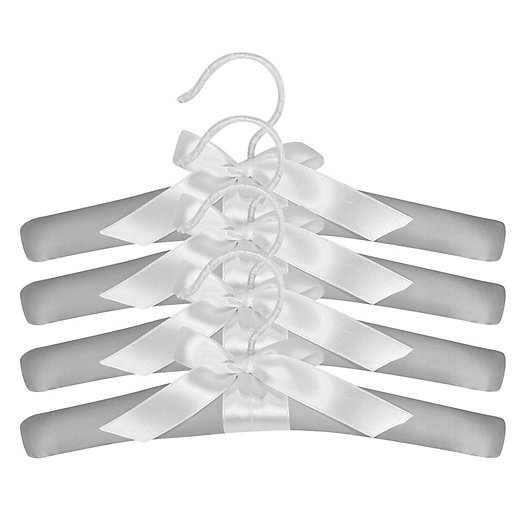 Alternate image 1 for Trend Lab® 4-Pack Children's Satin Hangers in Grey